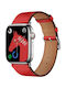 Forcell Armband Leder Rot (Apple Watch 42/44/45/49 mm)