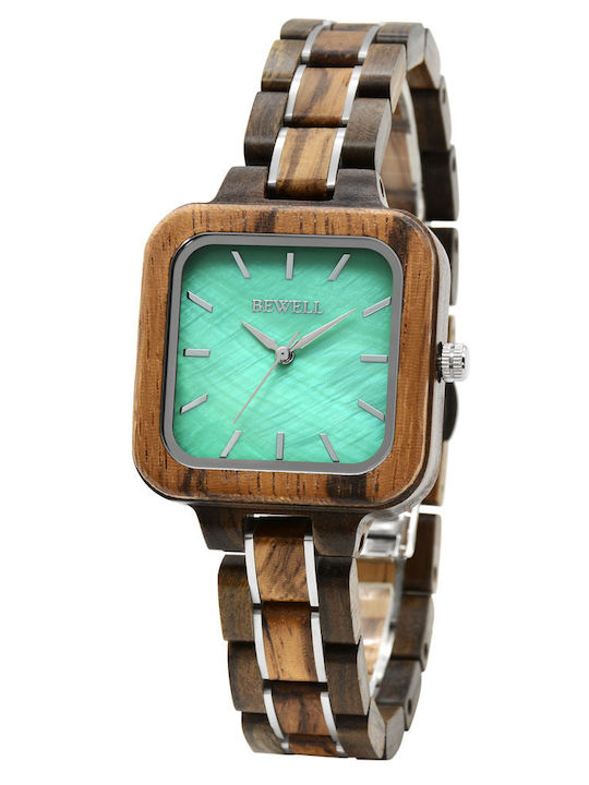 Wooden Watch Bewell Delia Brown Zebra 35mm