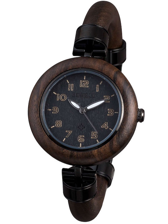 Ξύλινο Ρολόι Βραχιόλι Bewell Freya Brown 35mm 3atm