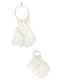 Cercei Macrame Ananna Boho Cercel Alb
