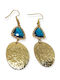 Cercei Ananna Blue Lagoon Placat Cu Aur