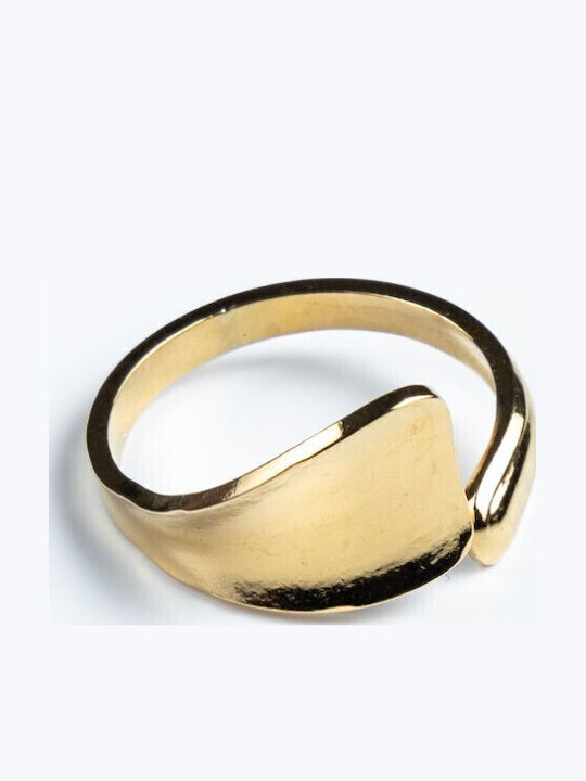 Steel Gold Ring Cuoro Golden Paddle
