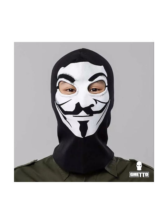 Ghetto Full Face Μπαλακλάβα Αναβάτη Μοτοσυκλέτας Μαύρο Χρώμα
