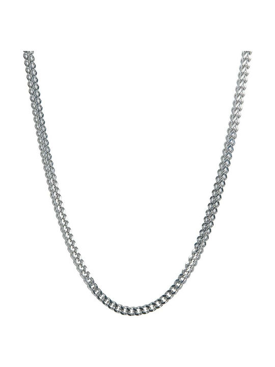 Millionals Square Chain Silver Necklace Chain Gray Melange