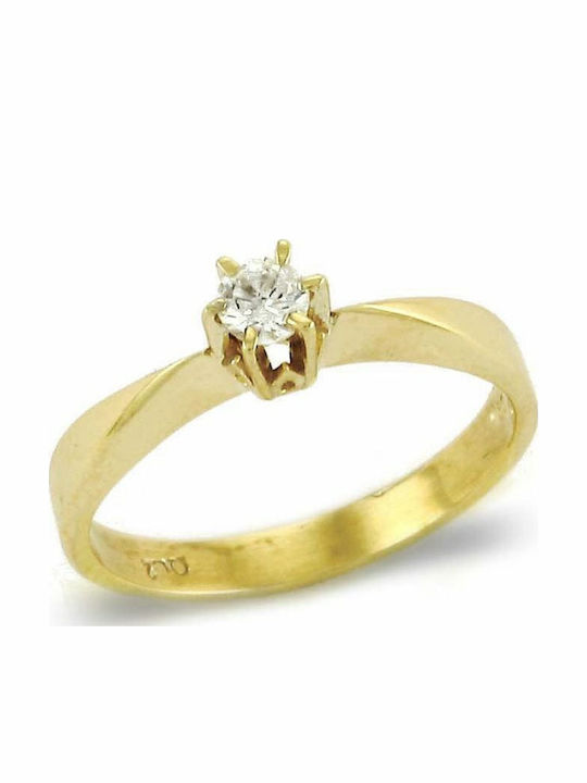 Inele Inel de Aur de 9 Carate cu Pietre Zircon