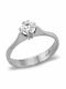 Single Stone Ring White Gold 9 Carats Zircon Stones
