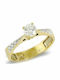 Einzelner Steine Ring Gold 9 Karat Zirkonsteine