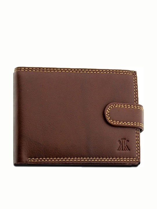 Herrenbrieftasche aus Leder Κάππα 1347l Braun