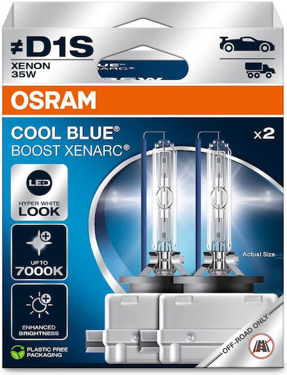 Osram Лампи Автомобила Xenarc Cool Blue Boost D1S Ксенон 7000К Хладно бяло 12V 35W 2бр