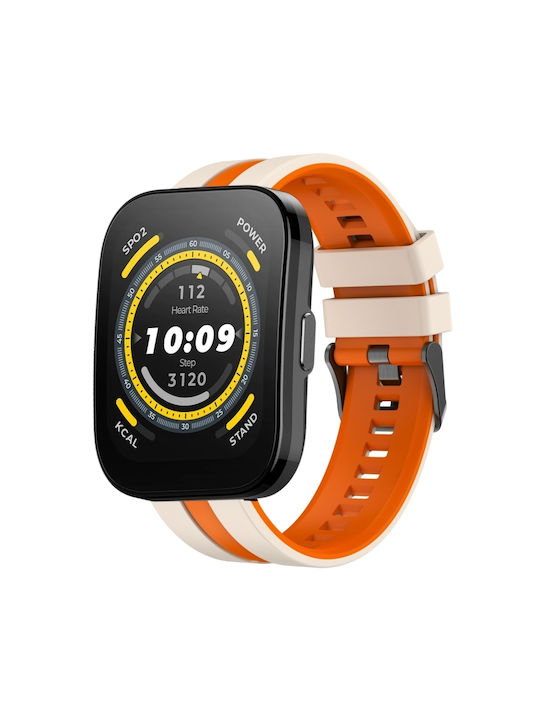 Amazfit Bip 5 22mm Two-Tone Sports Silicone Bracelet Starlight + Orange
