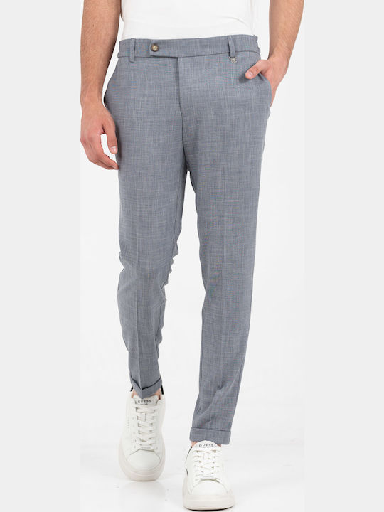 Elastic Trousers in Slim Fit Indigo Blue