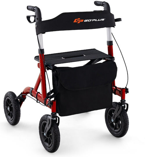 Costway Klappbarer Rollator Aluminium Rote