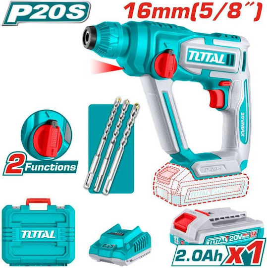 Total Percuție Ciocan rotopercutor Baterie 20V 1x2Ah cu Suport SDS Plus TRHLI201681E