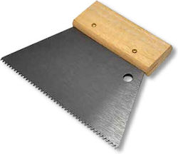 B2 Serrated Spatula 4x2 Trapezoidal Steel Blade 180mm & Wooden Handle