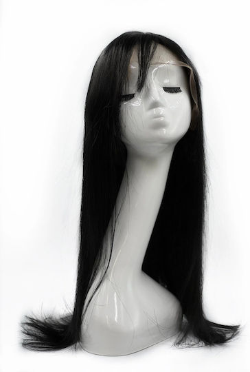 Hair Duty Περούκα με Φυσική Τρίχα σε Μαύρο Χρώμα 55cm