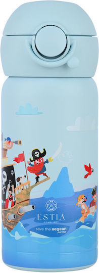 Estia Wonder Bottle Save the Aegean Stainless Steel Kids Thermos Water Bottle with Straw Non Spill Treasure Quest 350ml