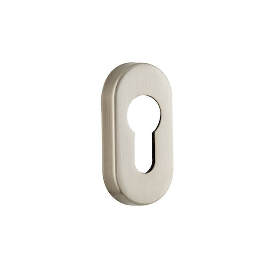 Security Door Rosette 286 Matte Nickel 60x30mm Oval Narrow