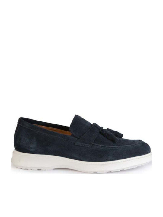 19V69 Suede Ανδρικά Loafers σε Μπλε Χρώμα