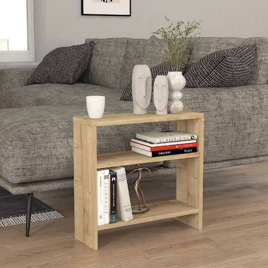 Ορθογώνιο Βοηθητικό Τραπεζάκι Silvanus Ξύλινο Sapphire Oak Μ51xΠ17.5xΥ49εκ.