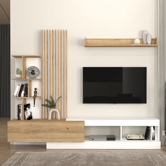 Σύνθετο Σαλονιού Vermont Λευκό - Sepet Oak Μ240xΒ40xΥ192εκ.