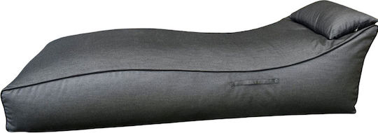 Pouf Bett Wasserdicht Canvas Grau-Schwarz 170x70x55cm 3067603