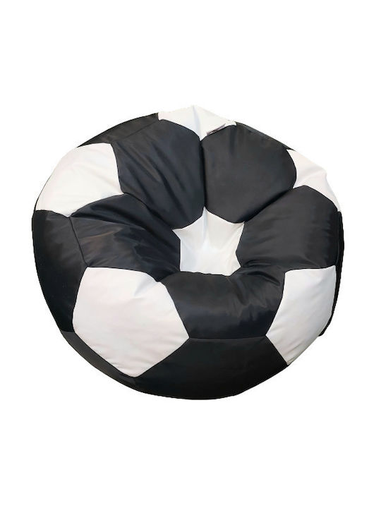 Pouf Ball Sessel 75x75x55 Schwarz Weiß Wasserdicht