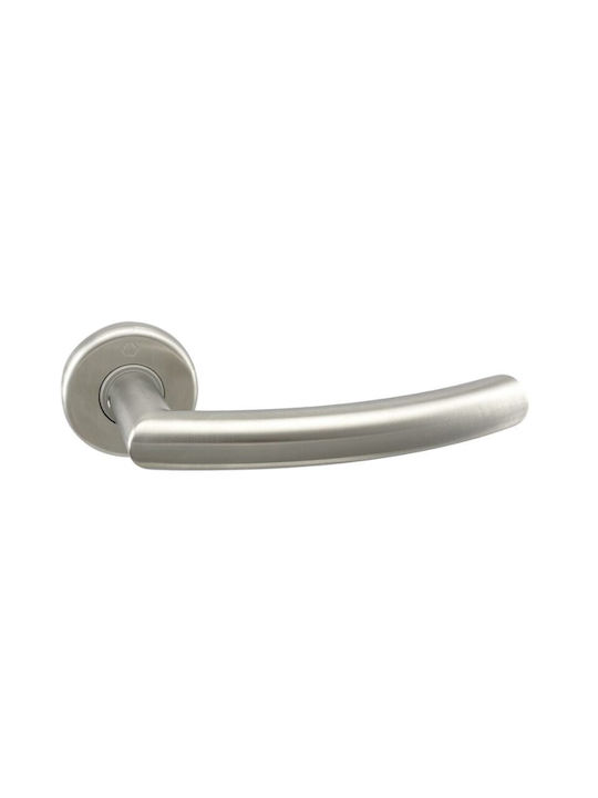 Door Handles Rosette Hoppe Alta Matte Stainless Steel Security Cylinder Pair