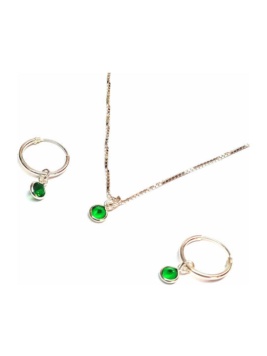 Amalfi Accessories Set with Necklace & Earrings from Silver with Stones
