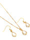 Amalfi Accessories Set mit Halskette & Ohrringe aus Silber Vergoldet mit Steinen