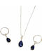 Amalfi Accessories Set with Necklace & Earrings from Silver with Stones