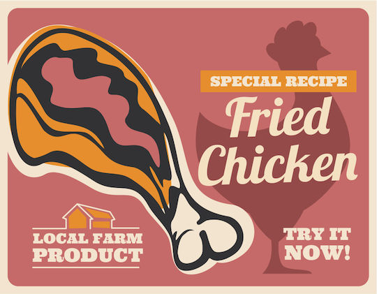 Διακοσμητική Πινακίδα "fried Chicken" 30x23