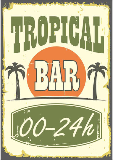 Wanddekoration Unterschrift "tropical Bar" 20x14
