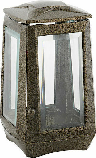 Gedenkornament Aluminium Kerzenleuchter Quadratisch Ohne Kreuz 102.13 30×17 cm Gold Schwarz