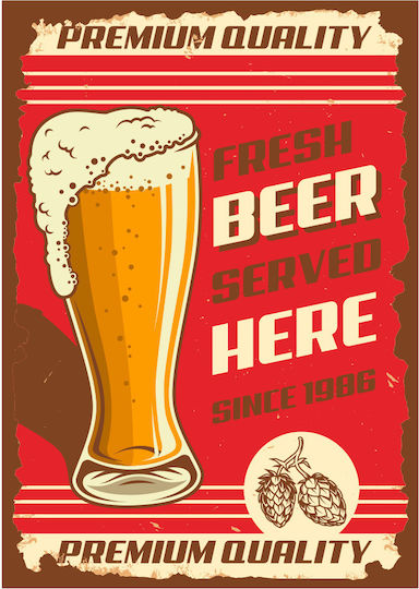 Διακοσμητική Πινακίδα "fresh Beer" 50x35