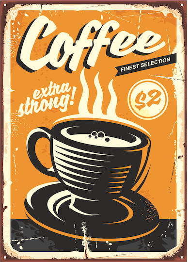 Wanddekoration Unterschrift "Coffee Extra Strong" 20x14