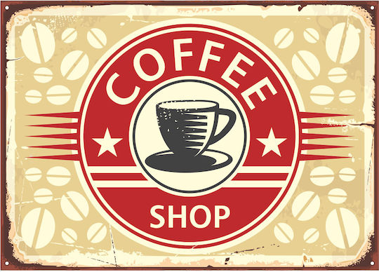 Διακοσμητική Πινακίδα "coffee Shop" 2 50x35