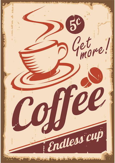 Wanddekoration "get More Coffee" 40x28