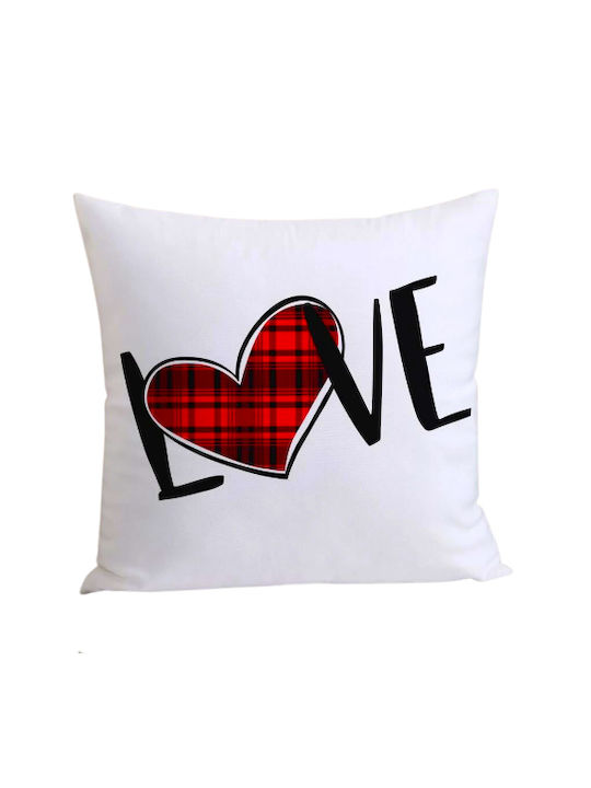 Valentine's Day Love Checkered Throw Pillow 45 X 45 cm Filling