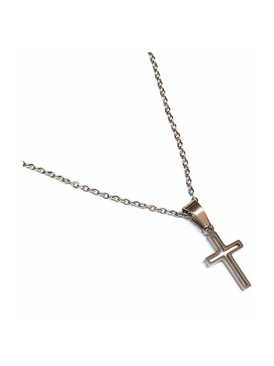 Amalfi Accessories Σταυρός από Ατσάλι με Αλυσίδα