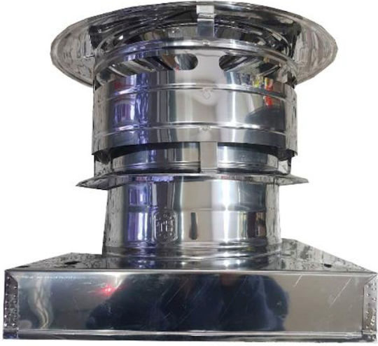 Chimney Pipe Stainless Steel Windproof Heavy Type Aisi 304 Ba Non-Magnetic 38 x 38 Techno Airduct Hellas