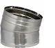Semi-Angle Chimney Pipe Stainless Steel Aisi 304 Ba Heavy Duty Single Wall 45 Degrees Diameter 250 Airduct Hellas