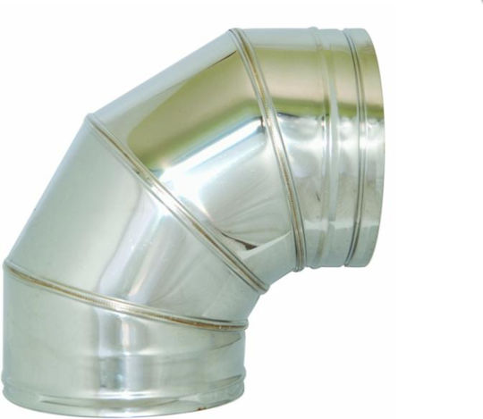 Corner for Chimney Pipe Inox Aisi 304 Heavy Type 90 Degrees Diameter 100 Airduct Hellas