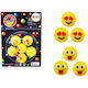Set 6 Yellow Emoji Rubber Balls