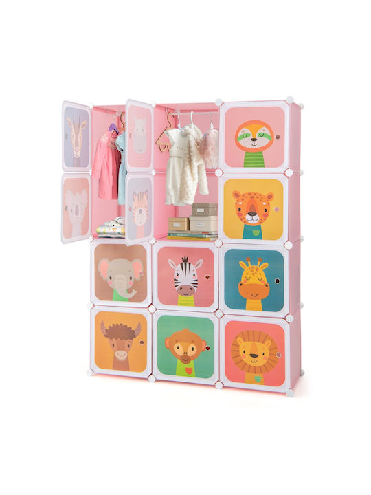 Drei Türen Schrank Rosa 109x35x145cm