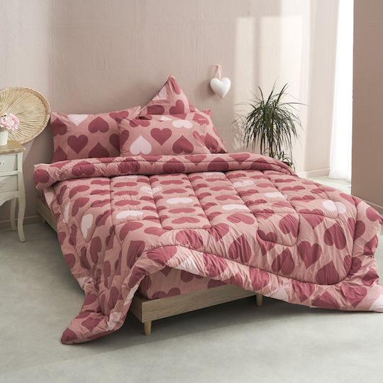 Charalambidis Textiles Μονό Σεντόνι Μονό 160x260εκ. Κόκκινο