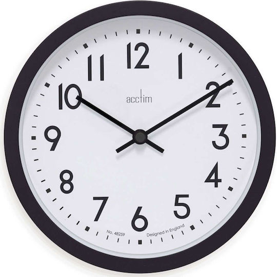 Acctim Wanduhr Kunststoff Schwarz 20x4.2cm