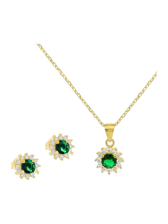Ioannis Kosmima Set with Necklace & Earrings from Silver Gold Plated