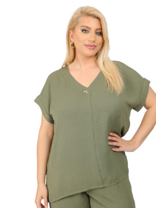 Dina Bluza Damă De Vara Din In Verde