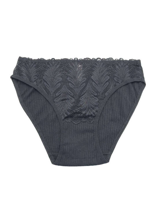 Hana Femeie Slip cu Dantelă Black