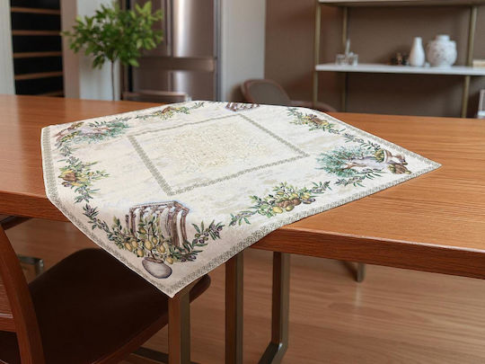 Linea Home Tischdecken Set 5Stücke Elia Beiges 90x90cm